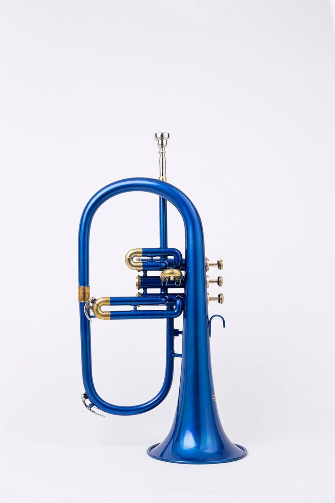 Flugel Horn in Bb Pitch, Blue Lacquer Brass Instrument With Mouthpiece ...