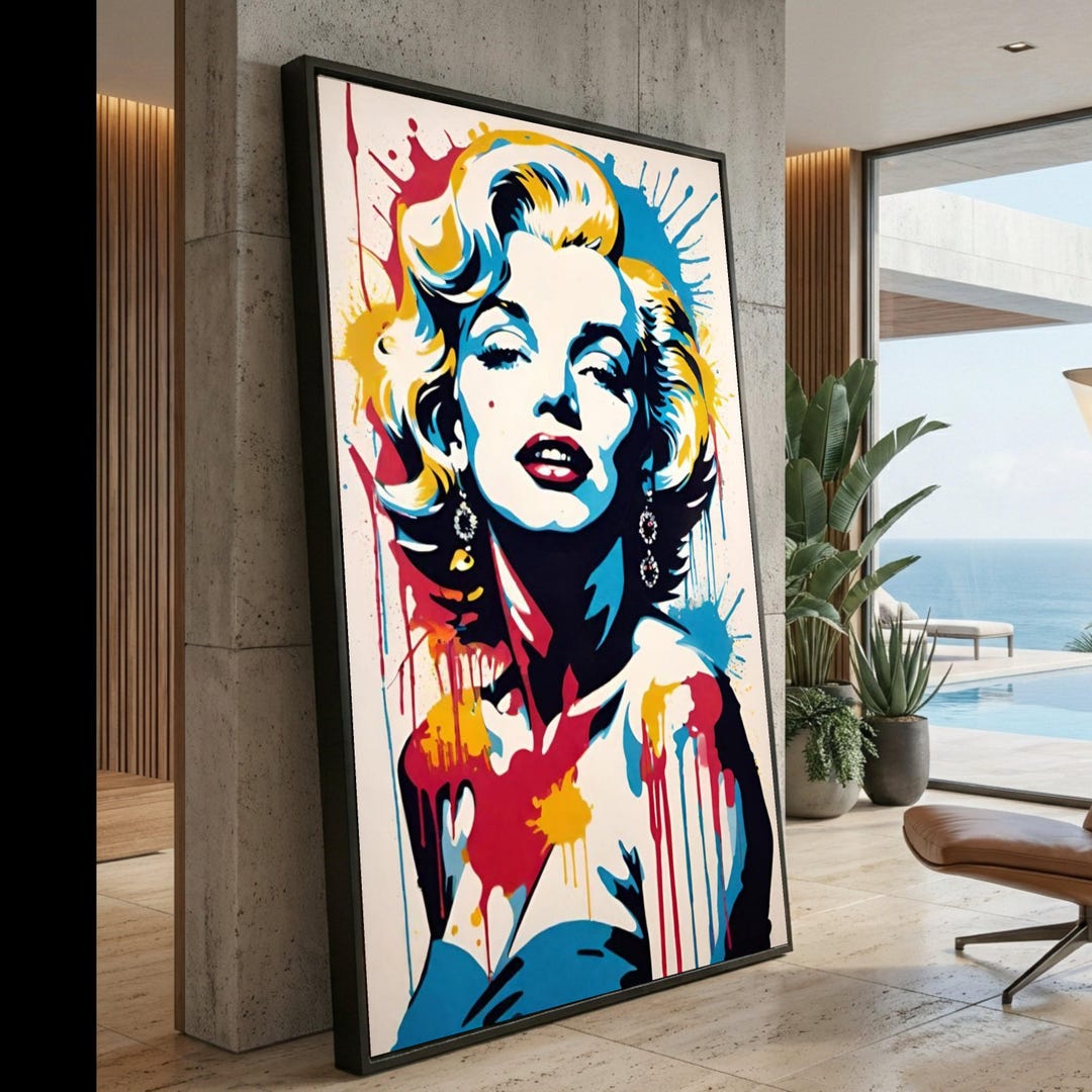 Marilyn Monroe Pop Art Canvas Print, Abstract Portrait - Etsy