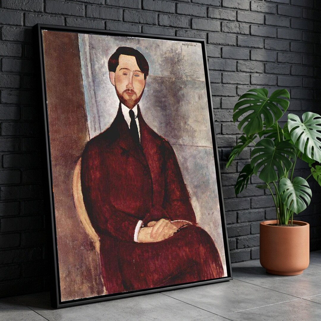 Modigliani Seated Man Canvas, Modernist Portrait Art, Elegant Home ...