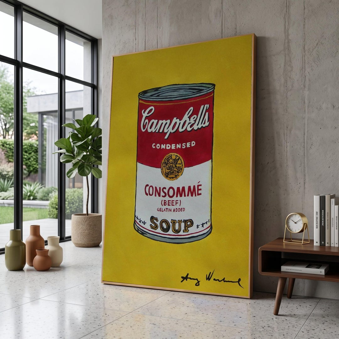 Campbell's Soup Can Canvas Print, Andy Warhol Pop Art, Retro Kitchen ...