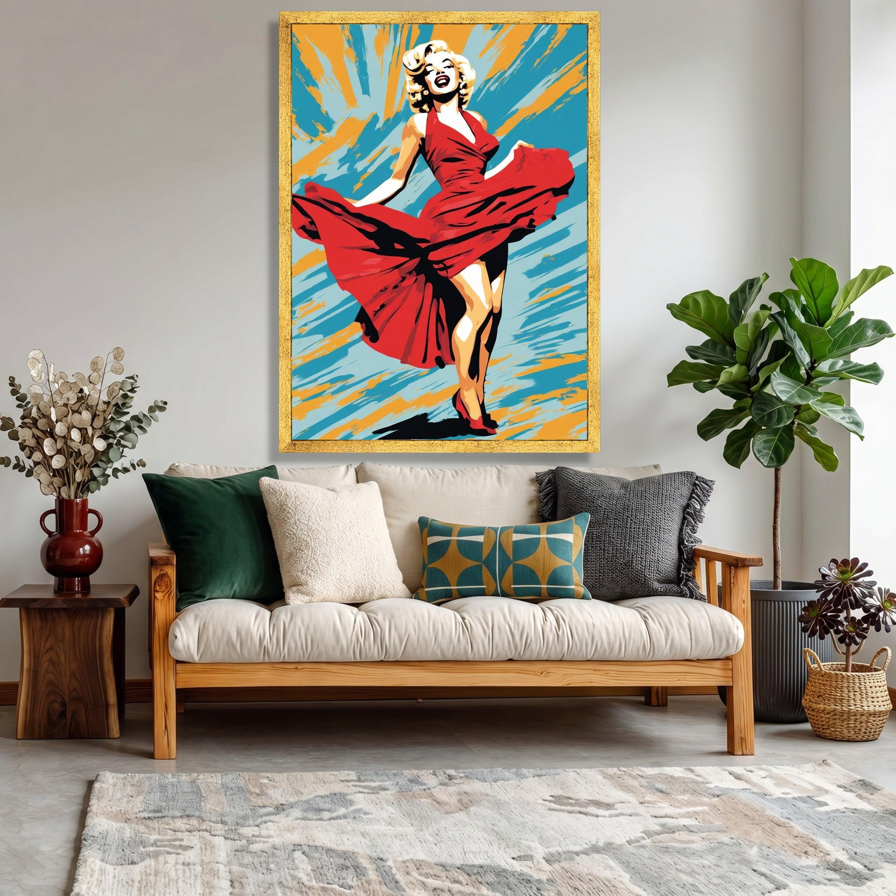 Marilyn Monroe Pop Art Canvas Print, Retro Hollywood Glamour - Etsy
