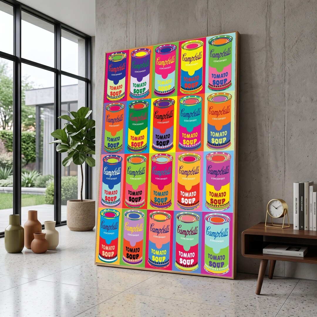 Pop Art Campbell's Soup Cans Canvas Print, Retro Kitchen Wall Decor - Etsy