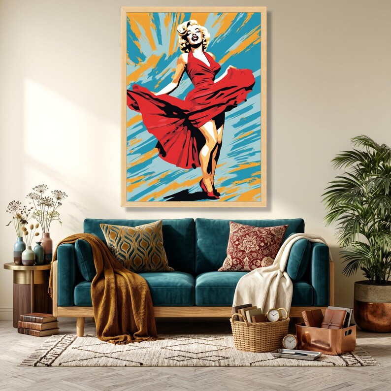 Marilyn Monroe Pop Art Canvas Print, Retro Hollywood Glamour - Etsy