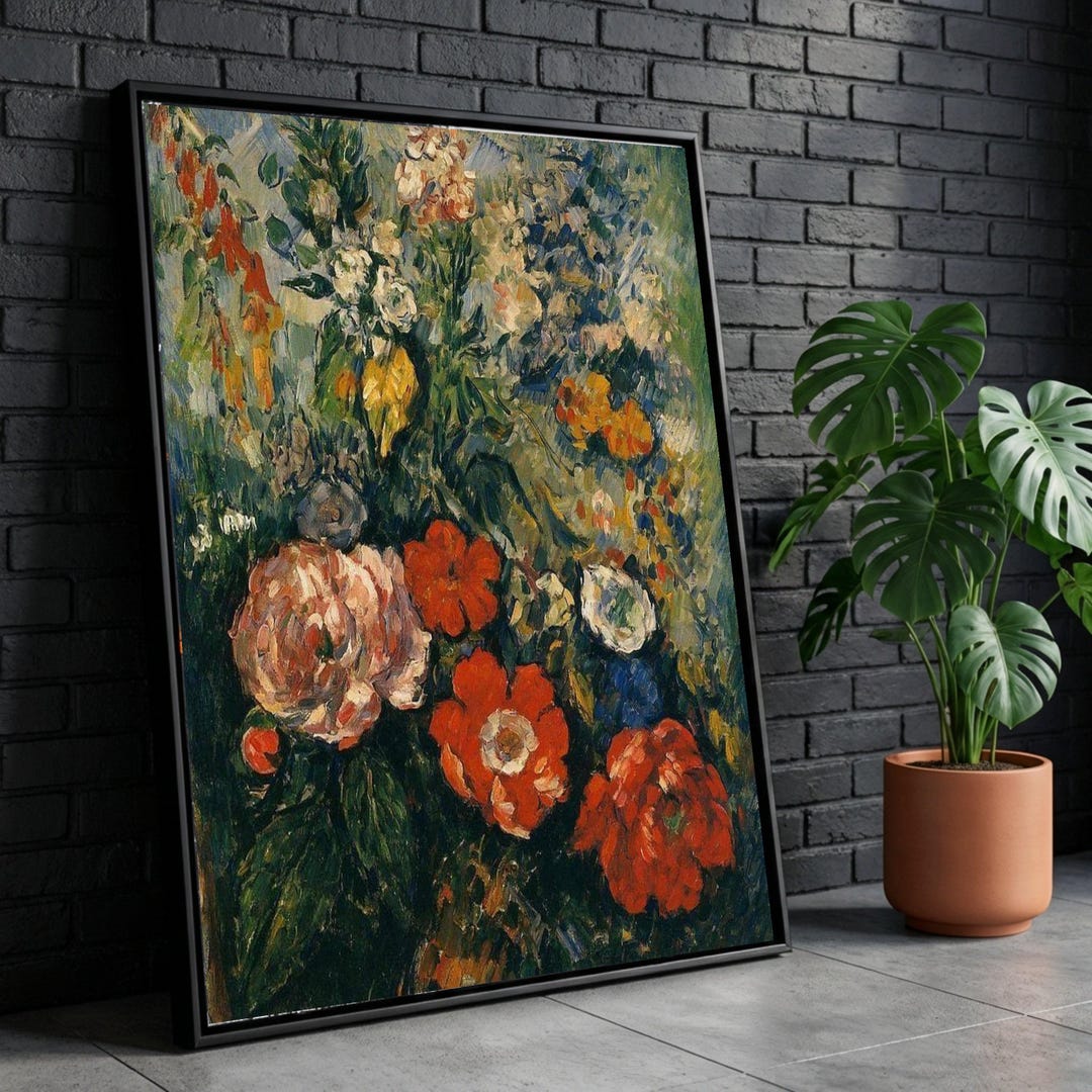 Paul Cezanne Floral Canvas, Impressionist Flower Painting Reproduction ...