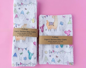 Salviette lavabili in morbido bambù biologico per neonati/bambini / Regalo ecologico
