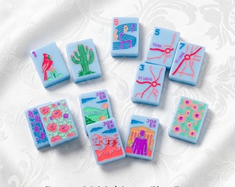 Route 66 Mahjong Set with 9 City Map Tiles, Custom Americana Road Trip Game, Travel Gift for Mahjong Lovers, Vintage Highway Memorabilia