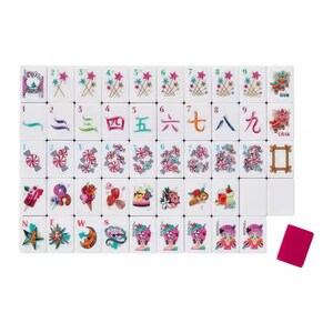 American Mahjong Set with Jokers | Pink Ombre Fashion Girl Mahjong Tiles | Luxury Preppy Cute Game Night Gift image 3