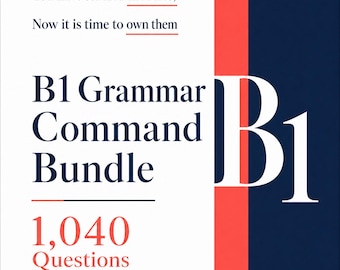 Pacchetto di esercizi di grammatica inglese B1, 1040 domande di pratica, preparazione all'esame, download in PDF stampabile.