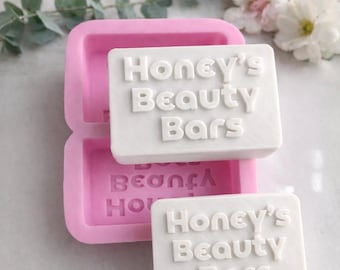Personalized Rectangular Silicone Soap Mold – Custom Logo or Text, Handmade Soap Bar Mold for Resin & Wax