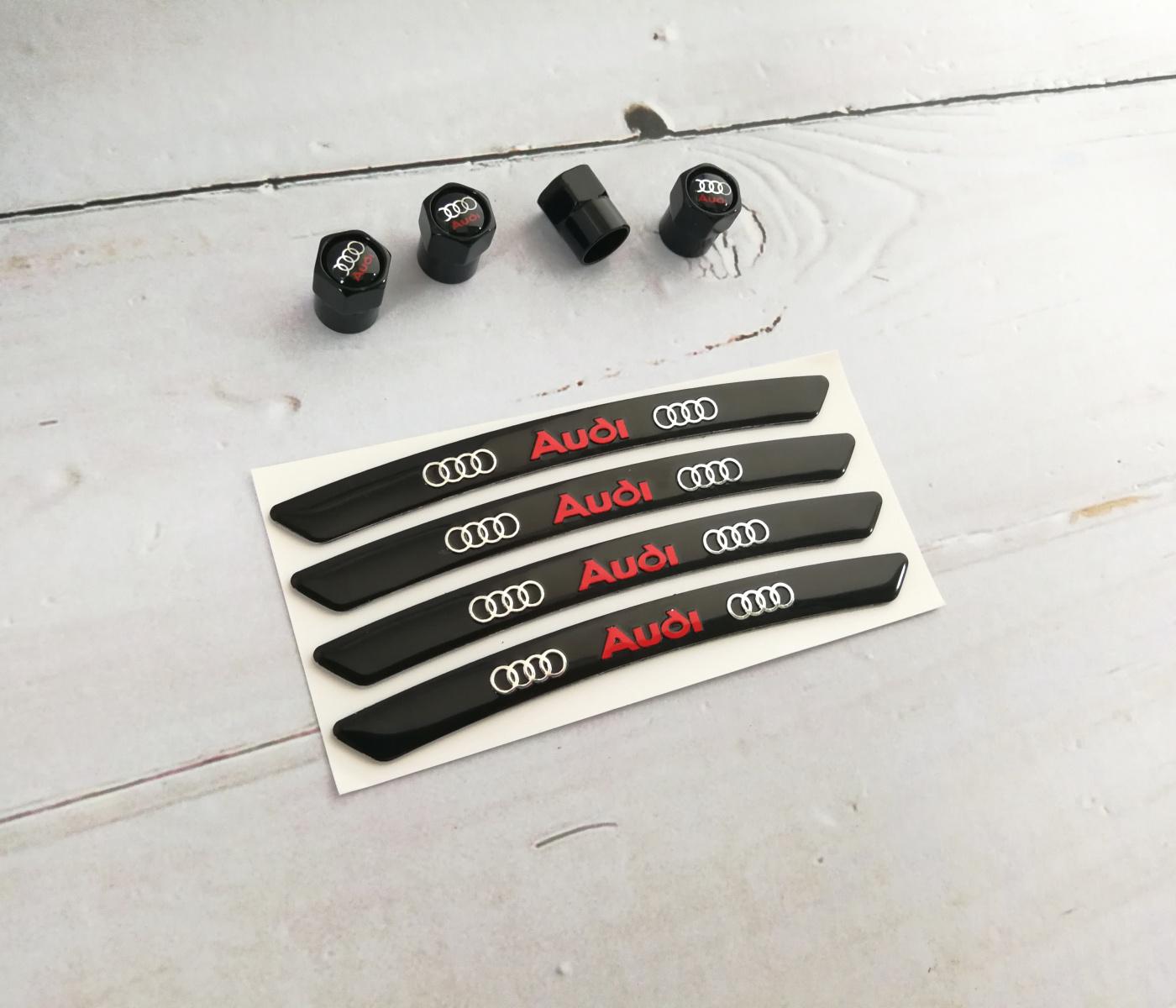 8pcs Black Audi Wheel Center Cap Rims Sticker Emblem Decals Badge ...