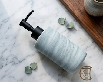 Soap Dispenser Zeolit Natural Stone Handmade For Modern Bathroom or Kitchen Decor