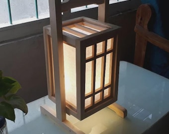 Lámpara de noche decorativa de madera única japonesa