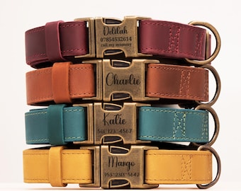 Personalized Dog Collar, Leather Pet Collars, Dog Accessories