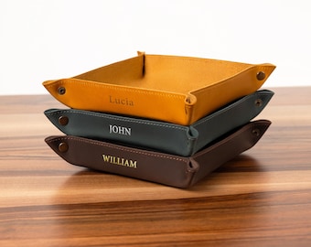 Service de voiturier en cuir vieilli - Accessoire de bureau élégant et pratique