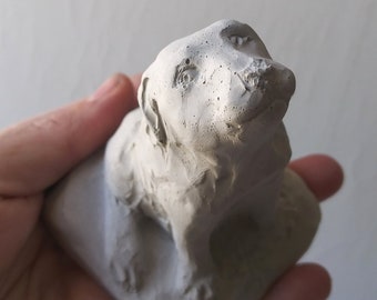 Dog = Love - No.5 - Concrete Animal Sculpture - Gift for Dog lover, Dog Memorial Gift, Hand Made Original Dog Statue, Dog Lover Art Gift