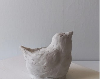 Sleeping Bird Concrete Sculpture - Garden Art, Bird Art, Life Sized Bird Statue, Direct from Artist, Made in the USA, Cute Bird Cement Gift