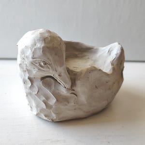 Bird Bowl Concrete Sculpture - Candle Holder, Garden Art Sculpture, Life Sized Statue, Cement Bird, Ring Holder, Handmade Original Bird Art