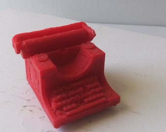 Red Manual Typewriter Resin Art Sculpture - Original Cast Art, Original One of a Kind Mini Sculpture made by Artist, Typewriter Lover Gift