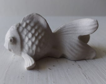 Mini Fancy Goldfish - Concrete Fish Sculpture, Indoor or Outdoor Cement Statue, Gold Fish Fancier Gift, Hand Made, Fish Art, Made in USA