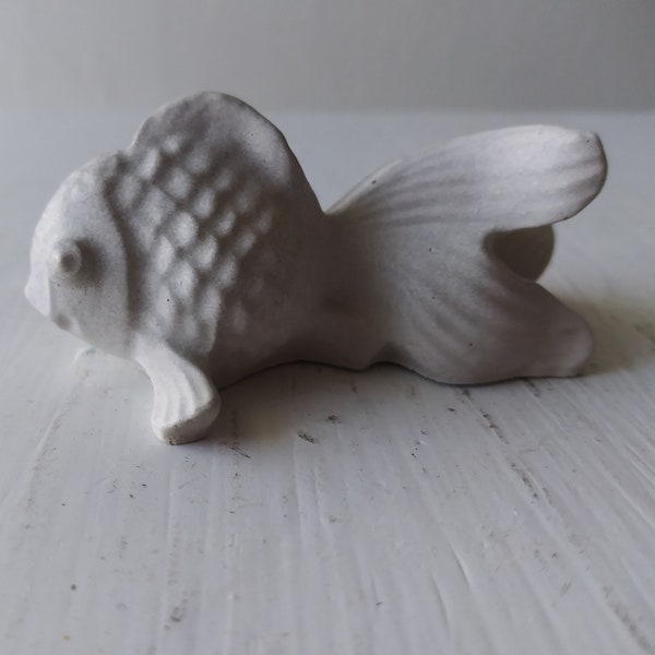 Mini Fancy Goldfish - Concrete Fish Sculpture, Indoor or Outdoor Cement Statue, Gold Fish Fancier Gift, Hand Made, Fish Art, Made in USA