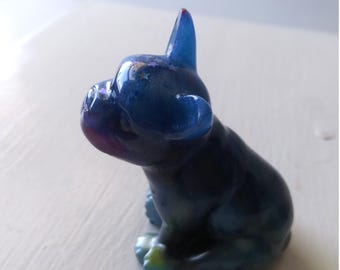 Celestial French Bulldog 2 - Resin Art Sculpture- Cute Dog Statue, Frenchie Lover Gift, Puppy Figurine, Sitting Dog, Handmade Unique