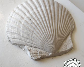 Large Concrete Scallop Shell, Sea Shell, Modern Art Contemporary Décor for Beach House, Nautical Garden Art, Heavy Solid Cement, Handmade