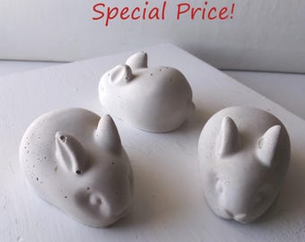 Imperfect Concrete BunBun-  Cute Bunny Rabbit Art Sculpture - Indoor or Outdoor Concrete Garden Art - Special Price, Discount Rabbit Statue