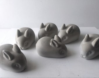 Concrete BunBuns-  Cute Bunny Rabbit Art Sculpture - Indoor or Outdoor Concrete Garden Art