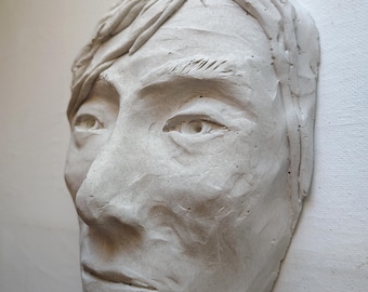 Guy No 8 - Concrete Figurative Wall Sculpture Garden Art