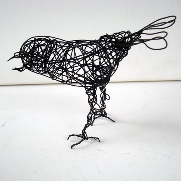 TALKING GRACKLE - Original Handmade Wire Bird Sculpture