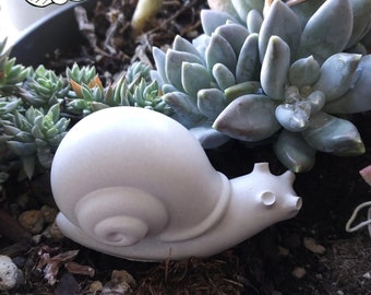 Mini Concrete Snail -  Concrete Art Sculpture - Indoor or Outdoor Garden Art, Cute Cement House Plant Buddy, Gardener Gift, Fun Mini Art