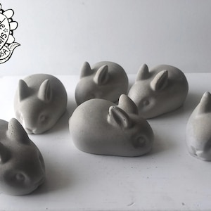 Concrete BunBuns-  Cute Bunny Rabbit Art Sculpture - Indoor or Outdoor Concrete Garden Art, Rabbit Lover Gift, Plant Ornament, Bunny Art
