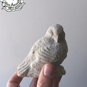 Concrete Resting Bird - Cement Art Sculpture - Garden Figurine, Desk Ornament, Bird Gift, Animal Art, Yard Statue, Resting Bird, Sparrow