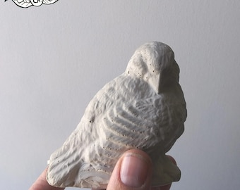 Concrete Resting Bird - Cement Art Sculpture - Garden Figurine, Desk Ornament, Bird Gift, Animal Art, Yard Statue, Resting Bird, Sparrow