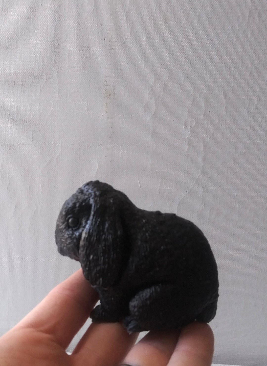 Mini Resin Lop Bunny Black Lop Rabbit Resin Sculpture, Rabbit Gift ...