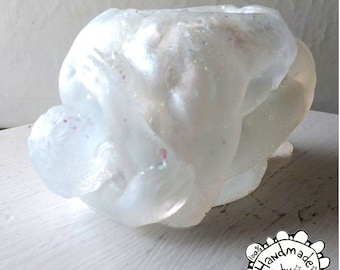 Cosmic Crouched Man - Hand Cast Resin Sculpture, Plant Pot, Candle Holder, Nude Male Figure Vessel, Mature Art, Pearl Color, Hand Made OOAK