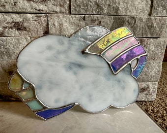 Iridescent Stained Glass Cloud Suncatcher