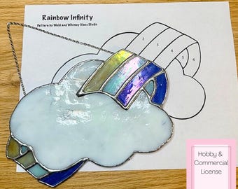 Rainbow with a Cloud, Rainbow Infinity PATTERN Digital Download: Hobby & Commercial License