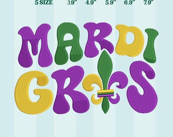 Mardi Gras Fleur De Lis Carnevale ricamo Design, Download istantaneo Dst Pe