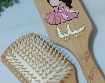 Custom bamboo wood hair comb