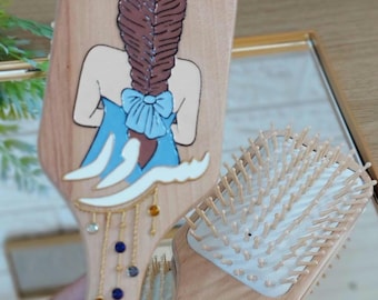 Custom bamboo wood hair comb