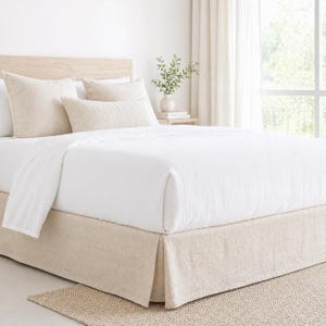 Linen Bedskirt Split Corner, Washed Linen Bedspread, 100% Flax Linen Bedding Bedcover, Dust Ruffle, Soft Breathable Linen, Custom Size