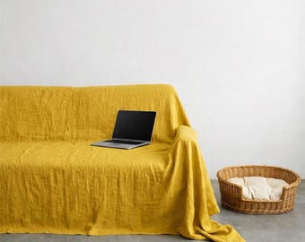 カスタムリネンソファカバー、ウォッシュドリネンソファカバー、オーダーメイドソファプロテクター、2～3人掛けセクショナルソファカバー、ミニマリストリビングルーム装飾。