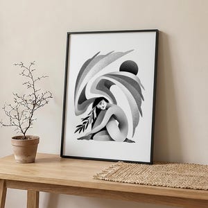 May include: A black and white ceramic mug with a minimalist design. The mug features a geometric pattern and a contrasting black handle. The interior of the mug is white. The mug is suitable for hot and cold beverages.