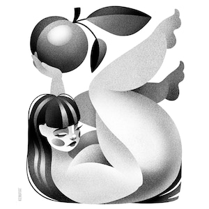 Plump - Wall Art Poster / Modern Zen Print / Black and White Illustrated Home Decor image 8