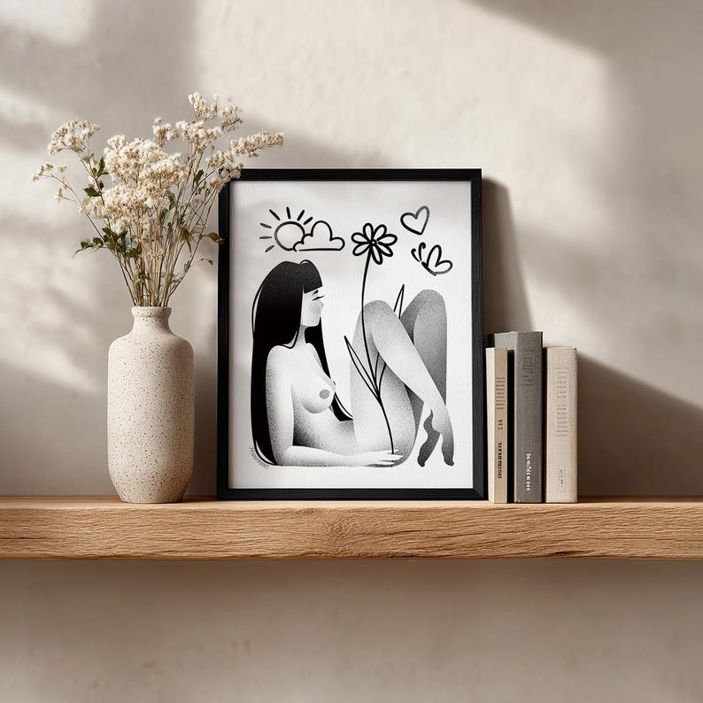 Reality - Wall Art Poster / Modern Print / Black and White Illustrated Home Decor image 6