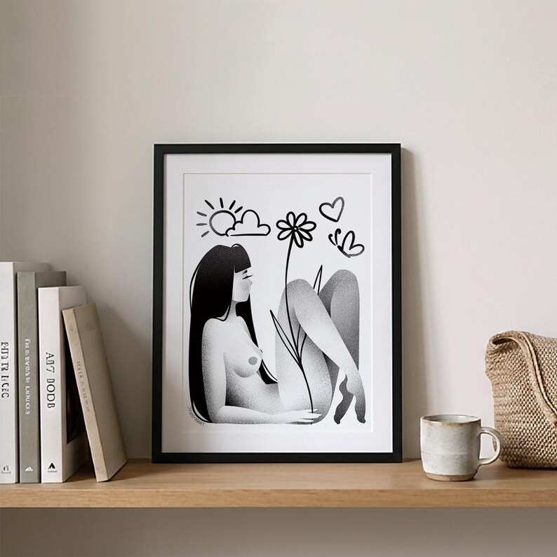 Reality - Wall Art Poster / Modern Print / Black and White Illustrated Home Decor image 4