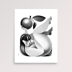 Plump - Wall Art Poster / Modern Zen Print / Black and White Illustrated Home Decor image 3