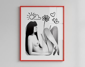 Reality - Wall Art Poster / Modern Print / Black and White Illustrated Home Decor