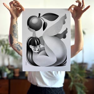 Plump - Wall Art Poster / Modern Zen Print / Black and White Illustrated Home Decor image 6
